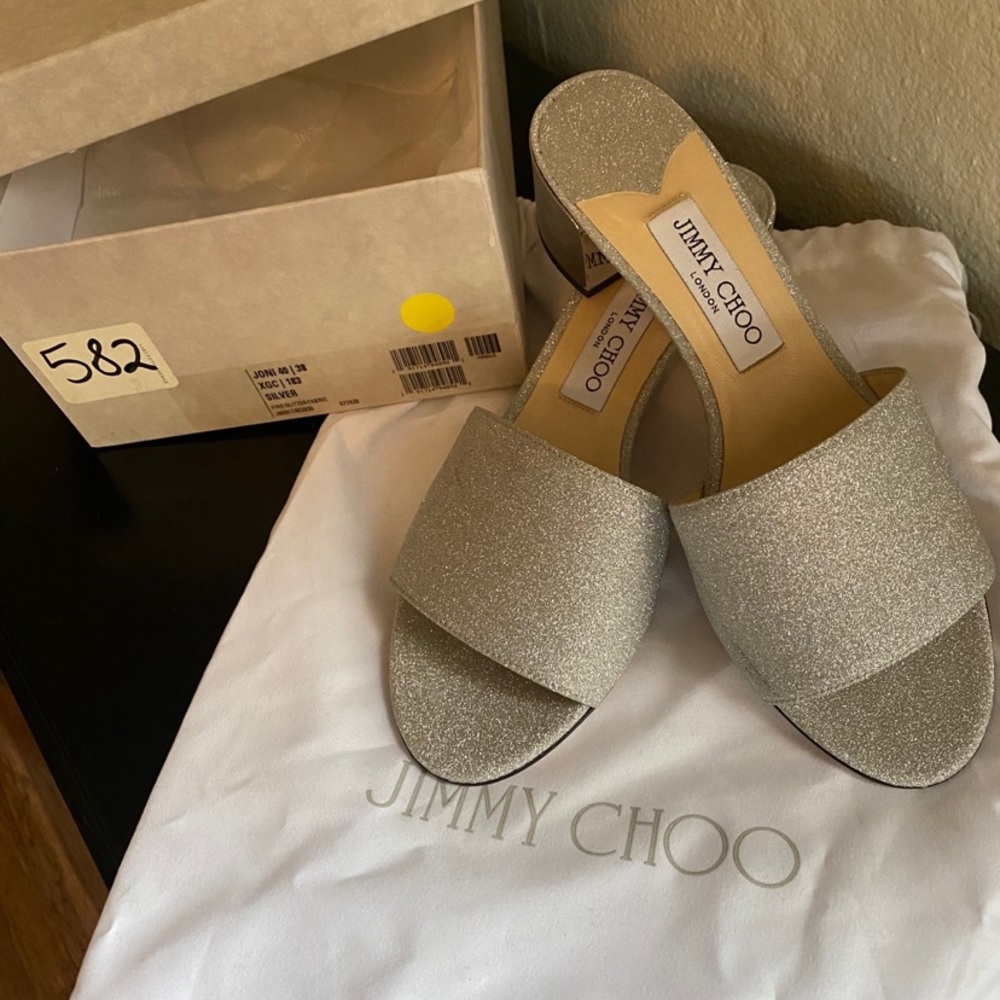 Authentic Jimmy Choo Glitter Joni Mules